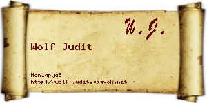 Wolf Judit névjegykártya